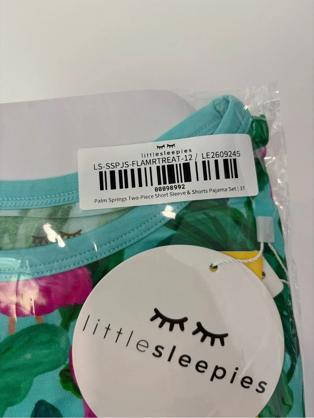 Little Sleepies Palm Springs Two Piece Short Sleeve and Shorts PJ Set 3T NIB